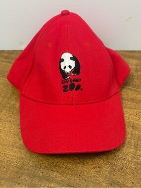 Vintage San Diego Zoo Panda Red Snapback  Hat Cap